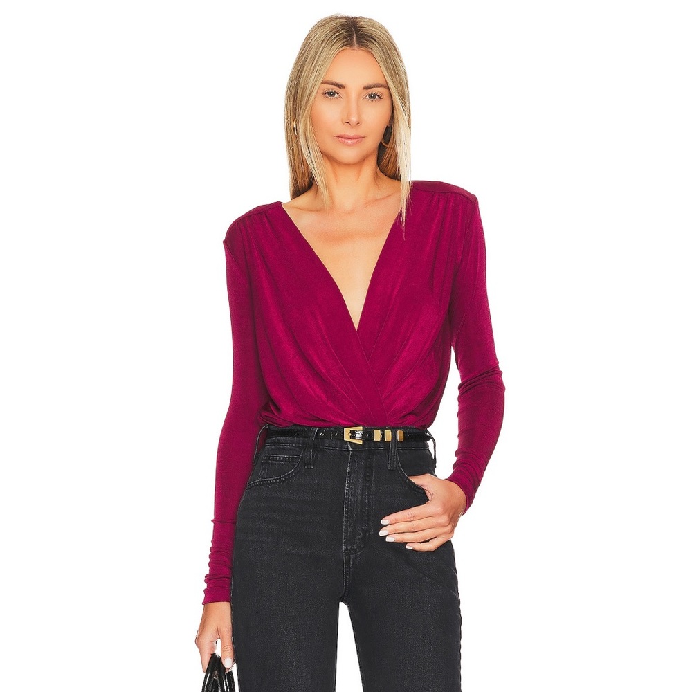 Free People Turnt Bodysuit in Dark Rhubarb…size M…NWT